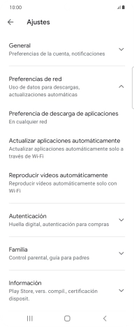 Pulsa Actualizar aplicaciones automáticamente.