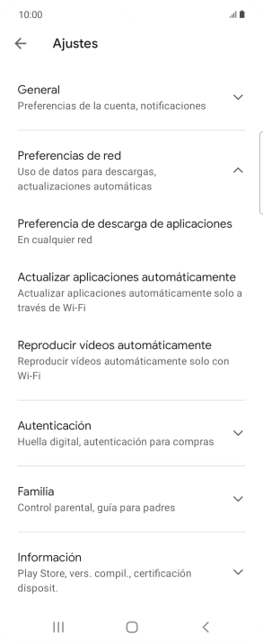 Pulsa Actualizar aplicaciones automáticamente.