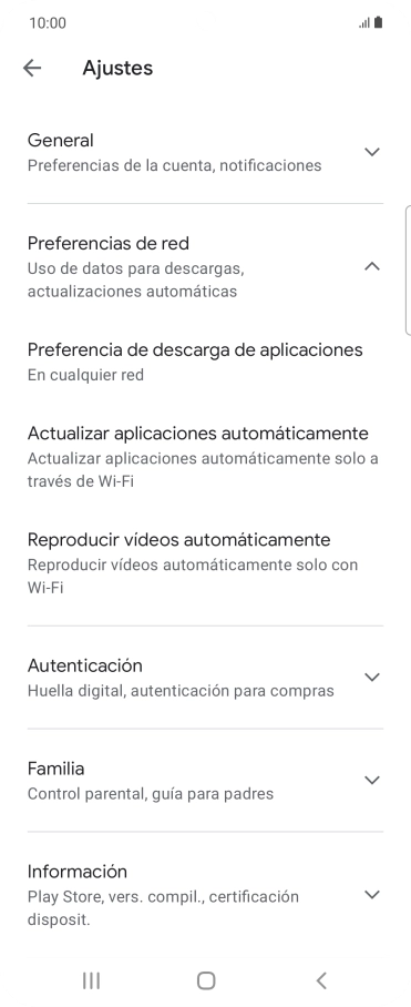 Pulsa Actualizar aplicaciones automáticamente.