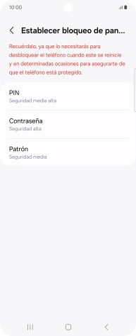 Pulsa el código de seguridad deseado y sigue las indicaciones de la pantalla para crear un código de seguridad del teléfono adicional.