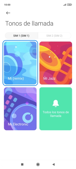 Pulsa la tarjeta SIM deseada.