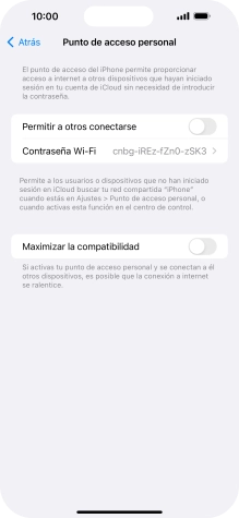 Pulsa Contraseña Wi-Fi e introduce una contraseña.