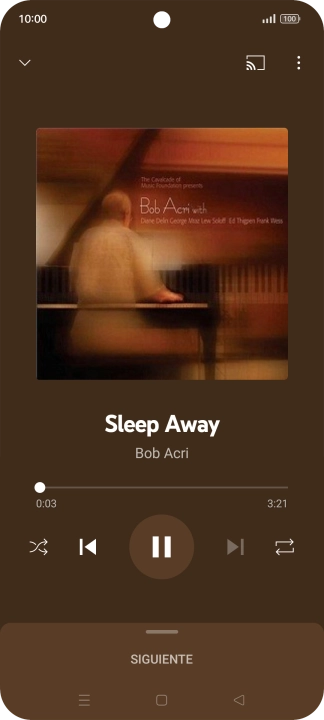 Pulsa la flecha hacia la derecha para ir al archivo de música siguiente.