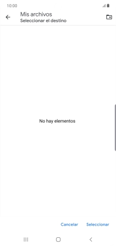 Si deseas crear una nueva carpeta, pulsa el icono de nueva carpeta y sigue las indicaciones de la pantalla para crearla.