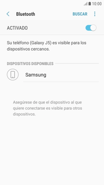Pulsa el dispositivo Bluetooth deseado y sigue las indicaciones de la pantalla para vincular el dispositivo al teléfono.