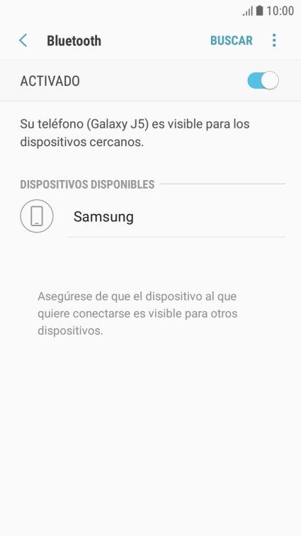 Pulsa el dispositivo Bluetooth deseado y sigue las indicaciones de la pantalla para vincular el dispositivo al teléfono.