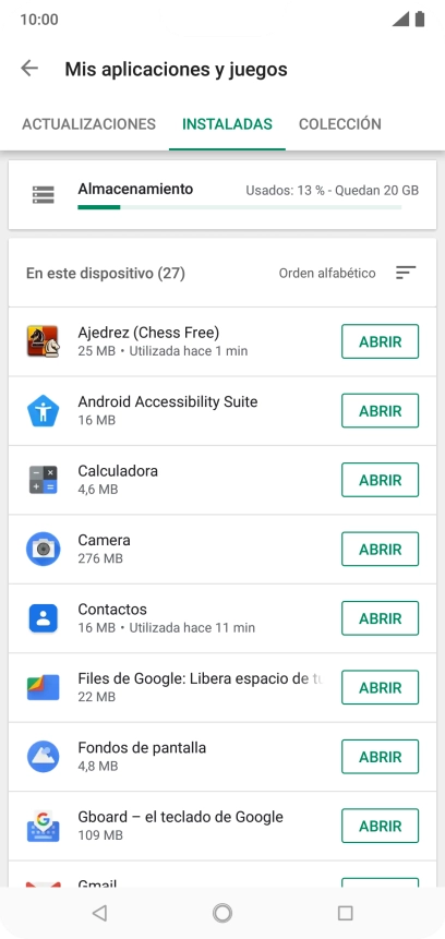 Pulsa la app deseada.