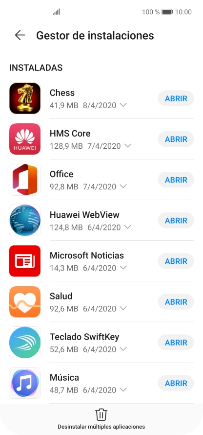 Pulsa la app deseada.