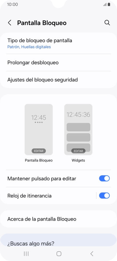 Pulsa Tipo de bloqueo de pantalla e introduce el código de seguridad extra que has creado anteriormente.