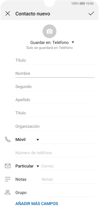 Pulsa Nombre e introduce el nombre deseado.