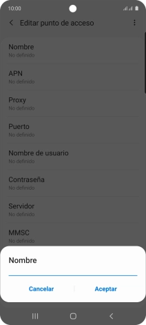Introduce Vodafone Internet y pulsa Aceptar.