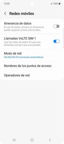Pulsa Modo de red.