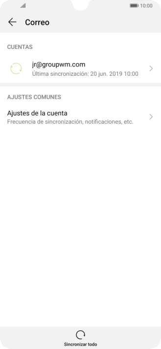 Pulsa Ajustes de la cuenta.