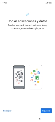 Puedes transferir el contenido de otro teléfono cuando activas tu teléfono por primera vez y cuando lo has restablecido. Cuando aparezca en la pantalla del teléfono esta imagen, ya está listo para la transmisión del contenido del otro teléfono.