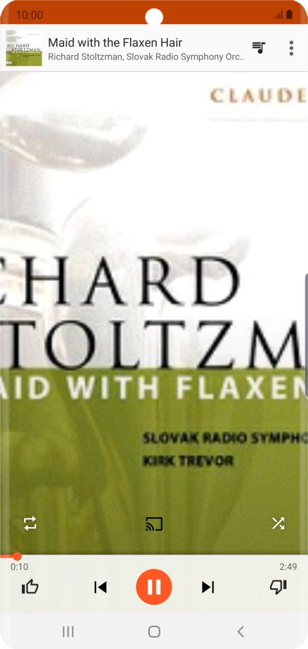 Pulsa la flecha hacia la derecha para ir al archivo de música siguiente.