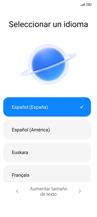 Pulsa el idioma deseado.