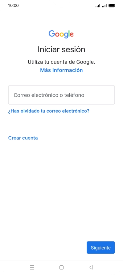 Si no tienes una cuenta de Google, pulsa Crear cuenta y sigue las indicaciones de la pantalla para ver cómo crear una cuenta nueva.