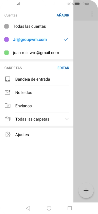 Pulsa la cuenta de correo electrónico deseada.