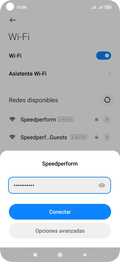 Introduce la contraseña de la red wifi y pulsa Conectar.