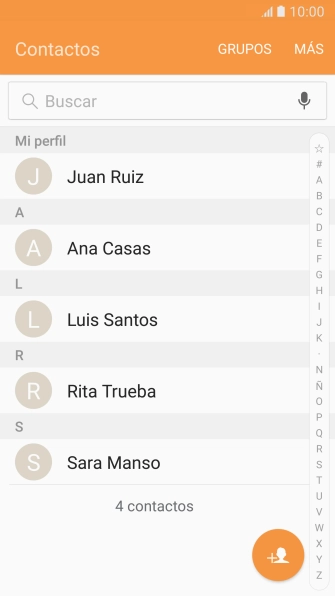 Pulsa el contacto deseado.