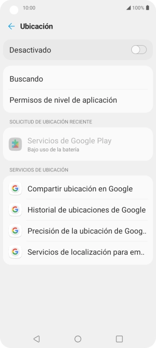 Pulsa el indicador para activar o desactivar la función.