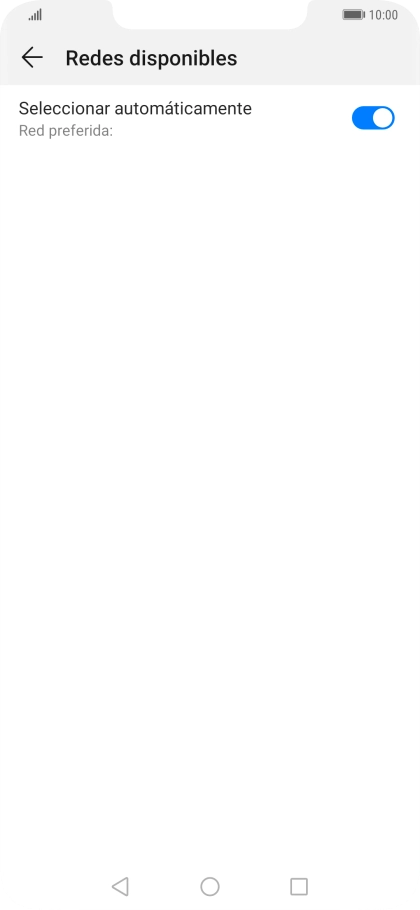 Si quieres seleccionar la red de forma manual, pulsa el indicador junto a 