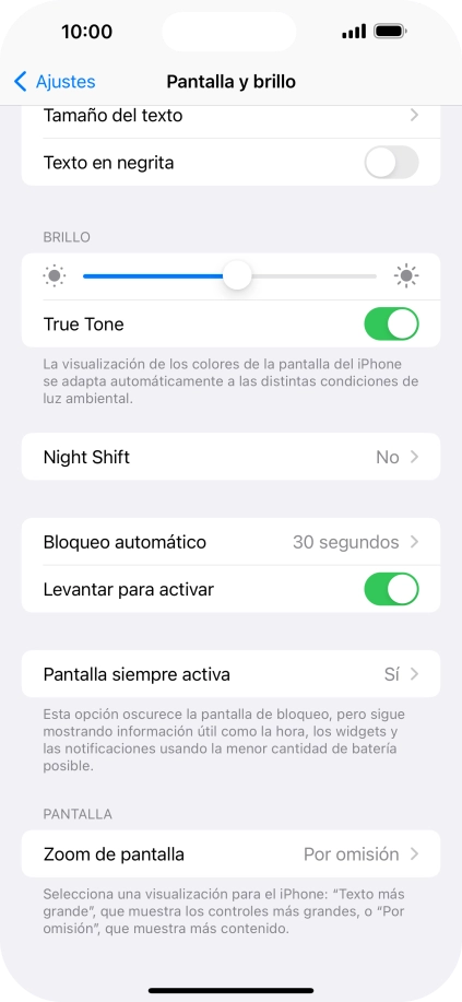 Pulsa Pantalla siempre activa.