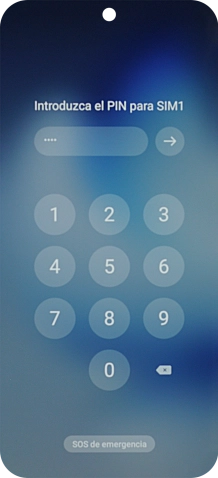 Si lo solicita el teléfono, introduce el código PIN y pulsa la flecha hacia la derecha.