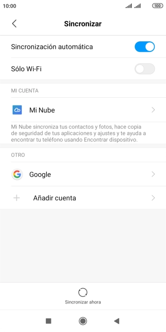 Pulsa la cuenta deseada.