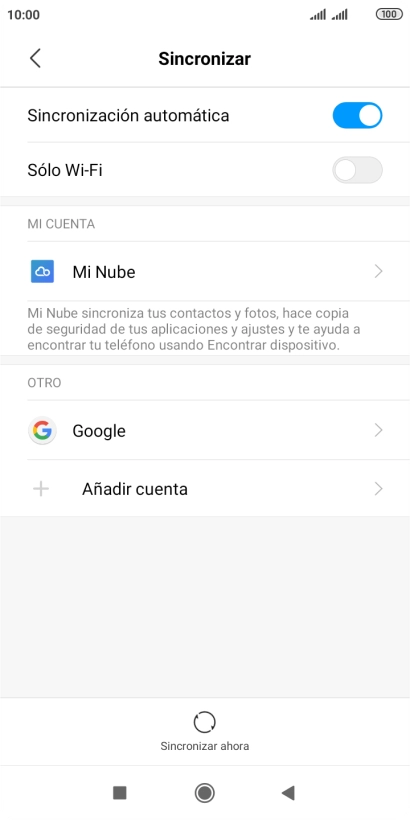 Pulsa la cuenta deseada.