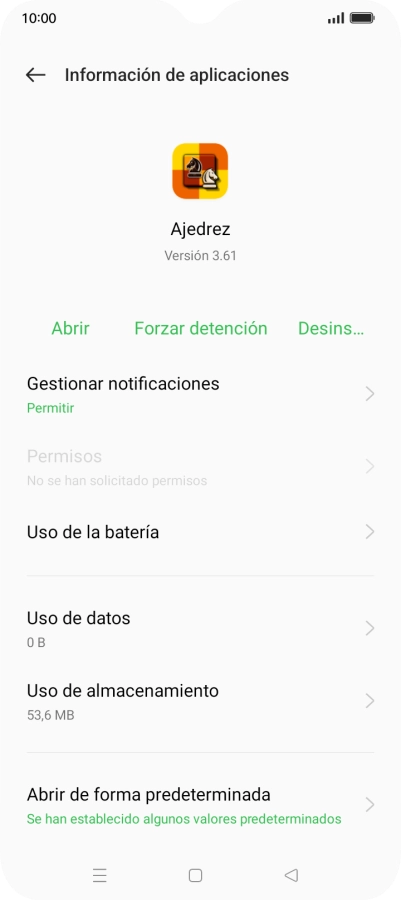 Pulsa Uso de almacenamiento.