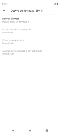 Pulsa el tipo de desvío deseado.