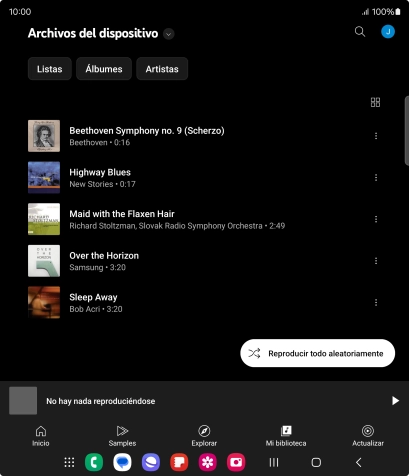 Pulsa el archivo de música deseado.