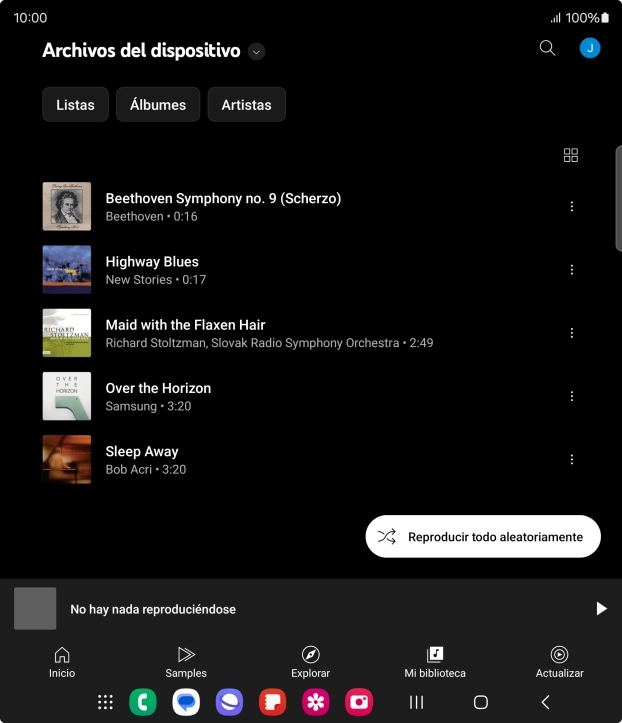 Pulsa el archivo de música deseado.