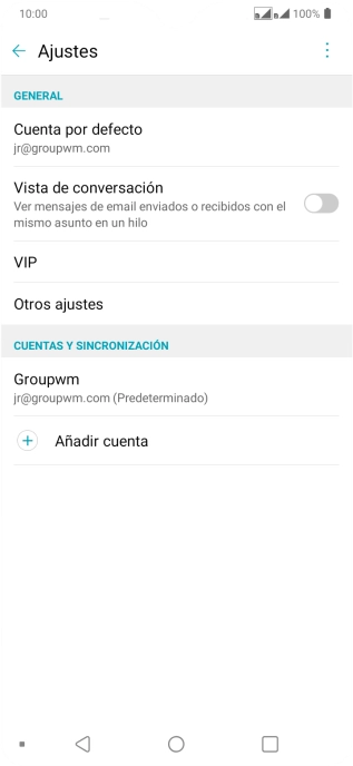 Pulsa la cuenta de correo electrónico deseada.