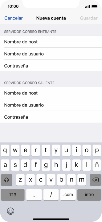 Pulsa Nombre de host e introduce smtp.vodafone.es.