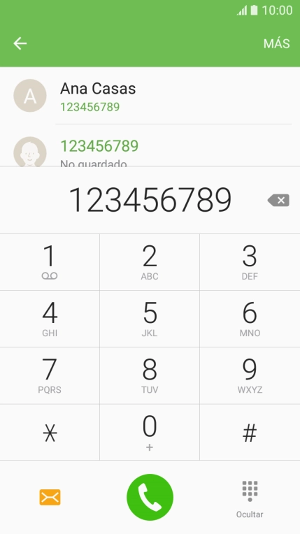 Marca el número de teléfono deseado y pulsa el icono de llamada.