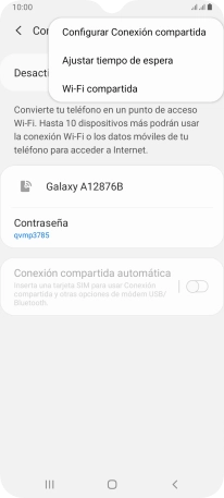 Pulsa Configurar Conexión compartida.