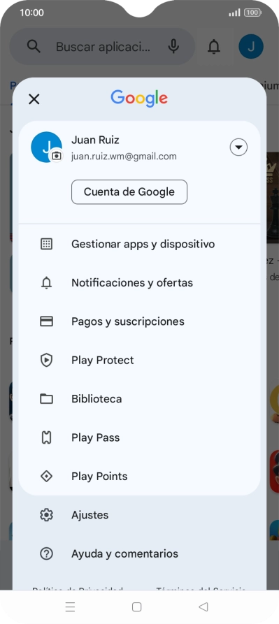 Pulsa Gestionar apps y dispositivo.