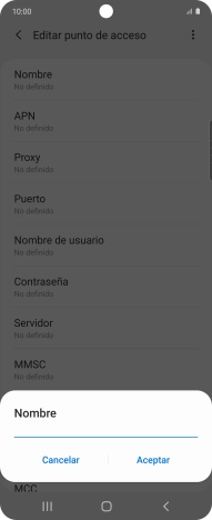 Introduce Vodafone Internet y pulsa Aceptar.