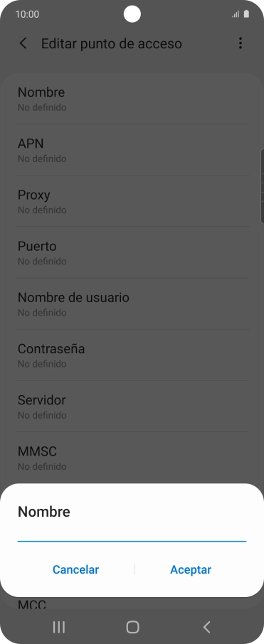 Introduce Vodafone Internet y pulsa Aceptar.