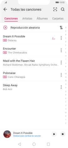 Pulsa una categoría y desplázate al archivo de música deseado.