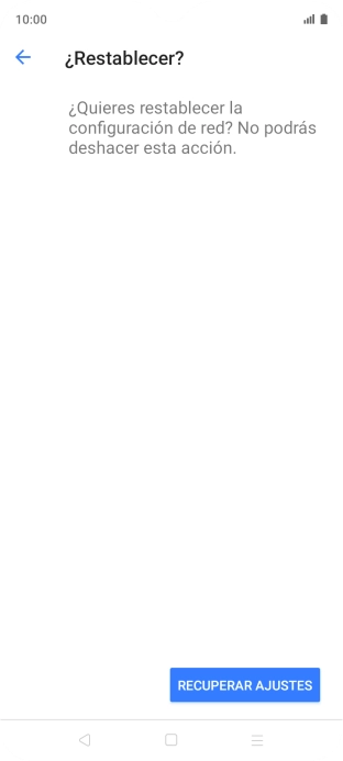 Pulsa RECUPERAR AJUSTES.