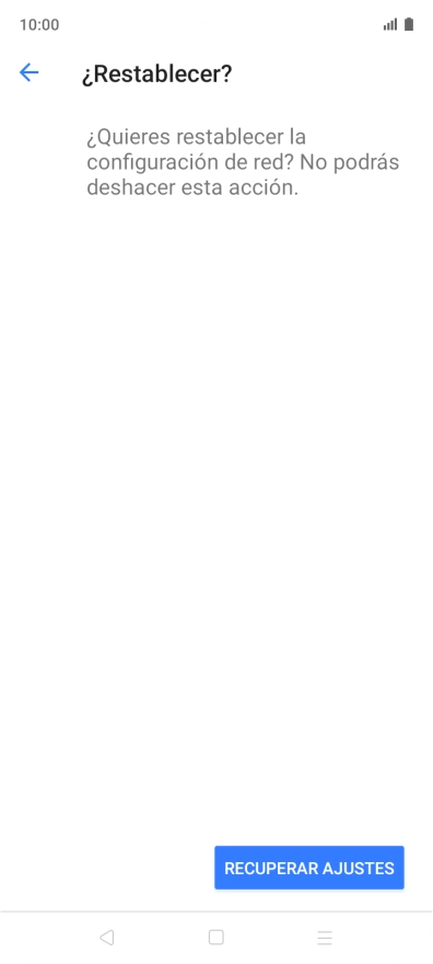 Pulsa RECUPERAR AJUSTES.