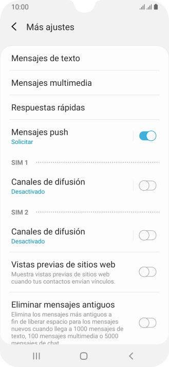 Pulsa Mensajes de texto.