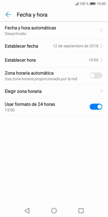 Pulsa Fecha y hora automáticas.