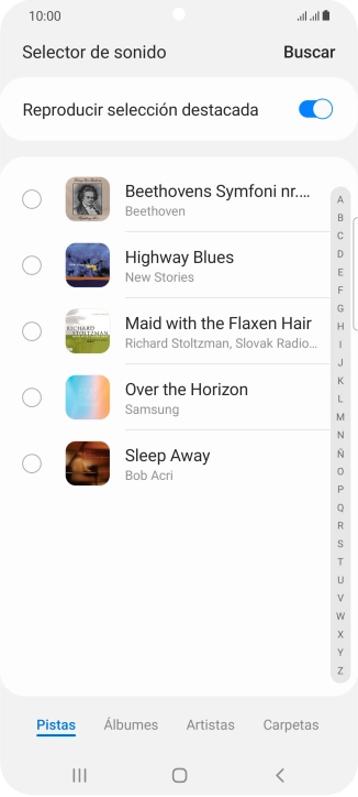 Pulsa los timbres de llamada deseados para escucharlos.
