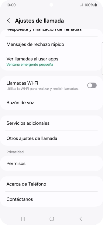 Pulsa Servicios adicionales.