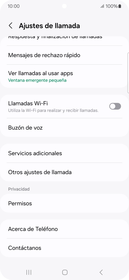 Pulsa Servicios adicionales.