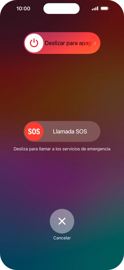 Pulsa el icono de apagar y arrástralo hacia la derecha.